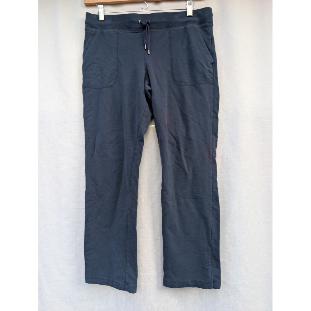 LL Bean Straight Leg Pants Womens M Pet Navy Cotton Blend Normcore Loungewear